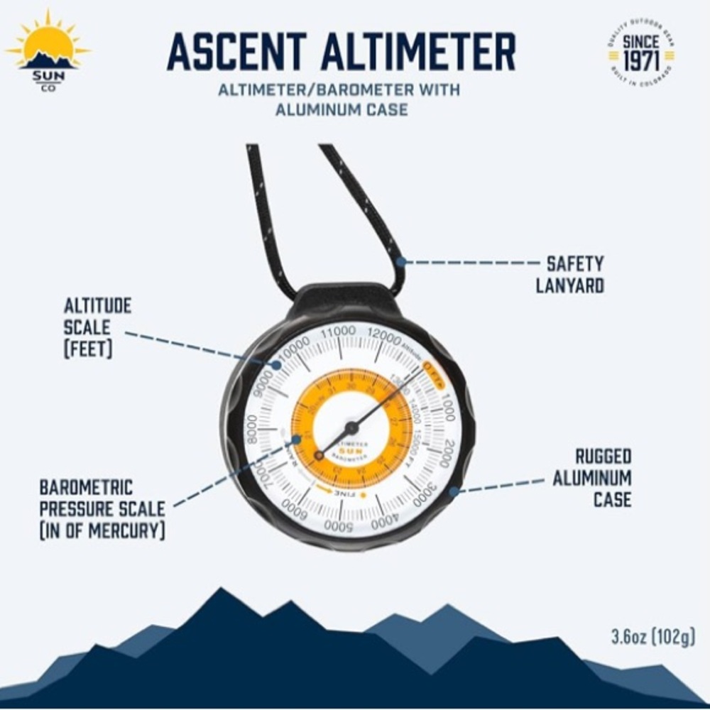 Sun Company Altimeter 202 Altimeter/Barometer with Leather Case - Picture 7 of 7